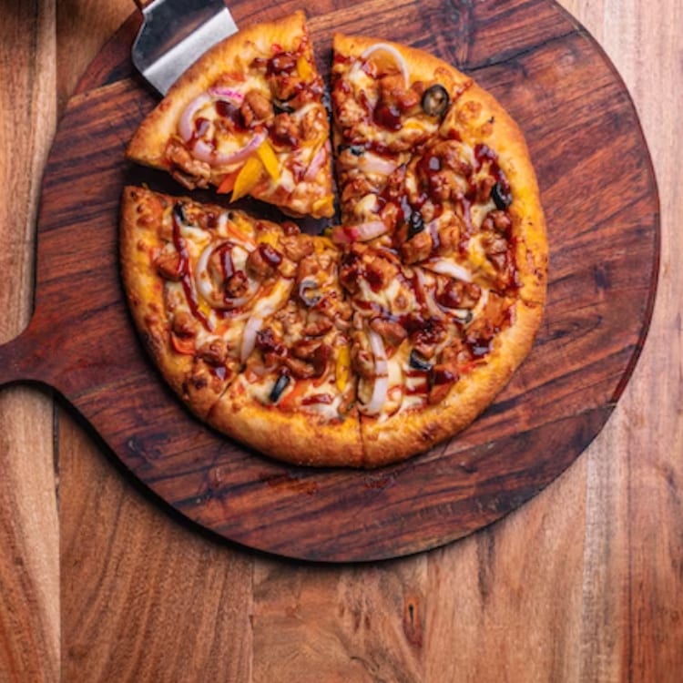 BBQ chicken pizza.