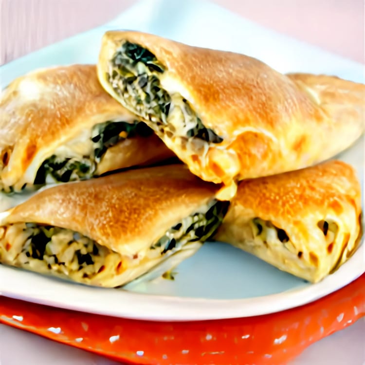 Spinach and cheese calzones.