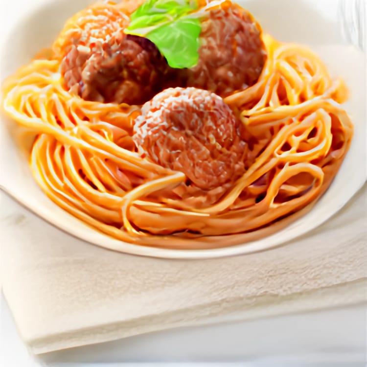 Spaghetti and your choice of meatballs, sausage or veggies.