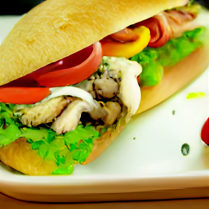 Grilled chicken club sub.