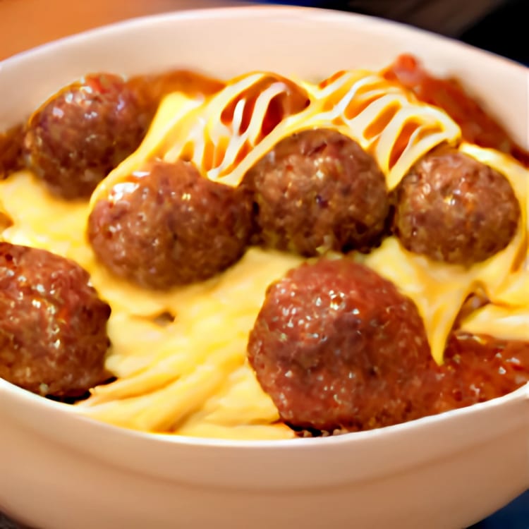 Meatballs sauce & cheese.