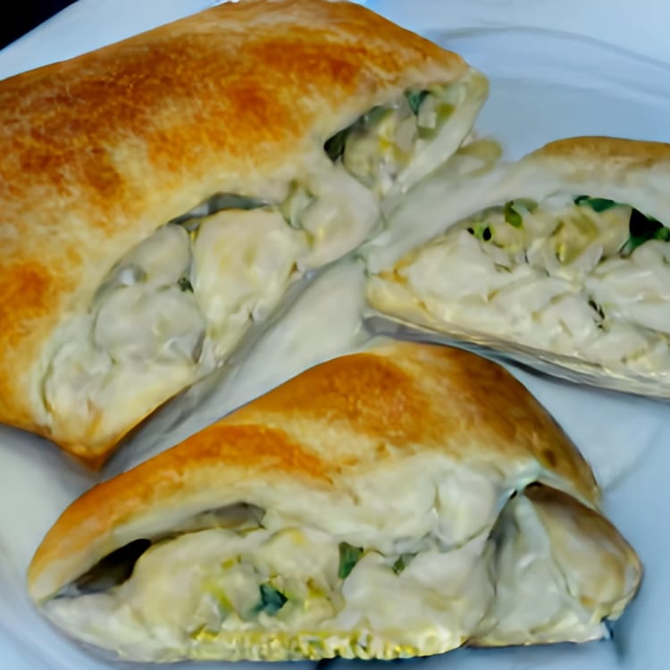 Chicken alfredo calzone.